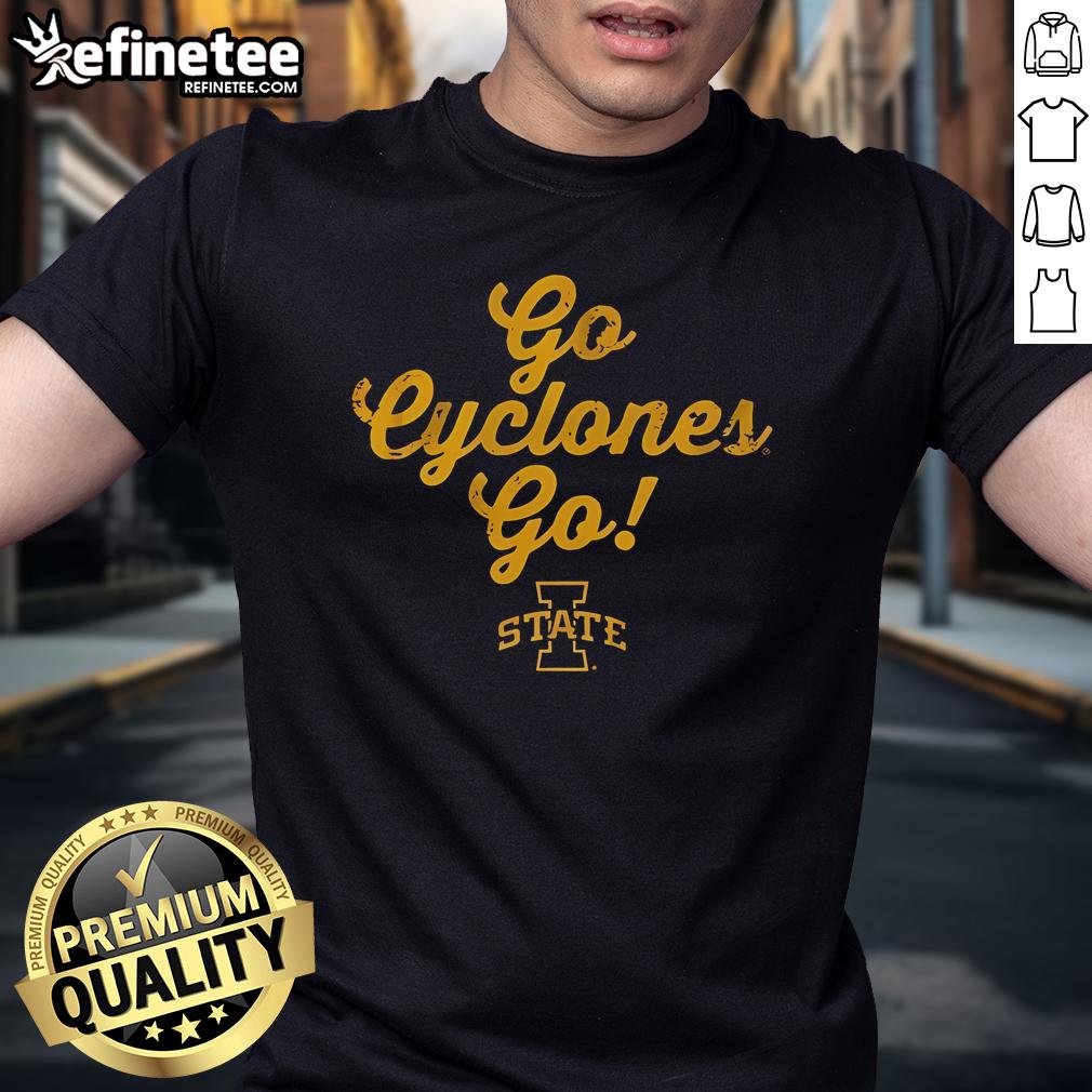 Official Iowa State Go Cyclones T-Shirt featuring the team slogan, perfect for fans and supporters of Iowa State athletics.