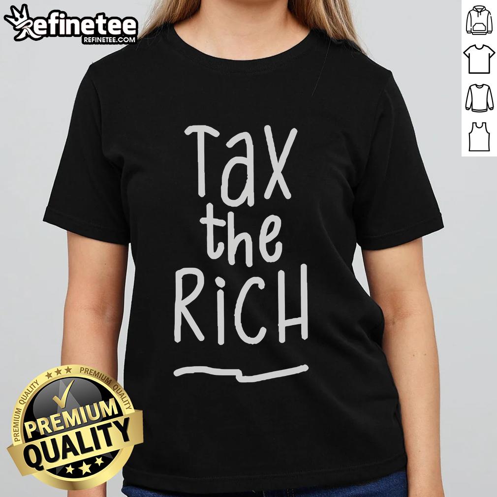 Official Jan Van Aken Tax The Rich Ladies Tee featuring a stylish design and bold statement for social justice advocates.