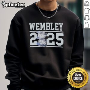 Official Junior Wembley 25 Sweatshirt in navy blue, featuring a stylish design perfect for young sports fans.