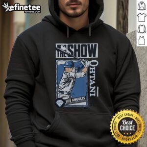 Official MLB The Show Dodgers Shohei Ohtani Hoodie featuring vibrant team colors and stylish design for fans.
