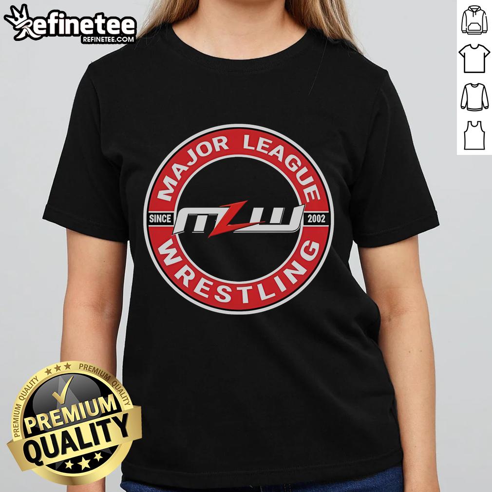 Official Major League Wrestling Since 2002 Ladies Tee featuring a stylish design perfect for wrestling fans.