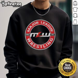 Alt Text: Official Major League Wrestling Since 2002 sweatshirt featuring bold logo and vintage design for wrestling fans.