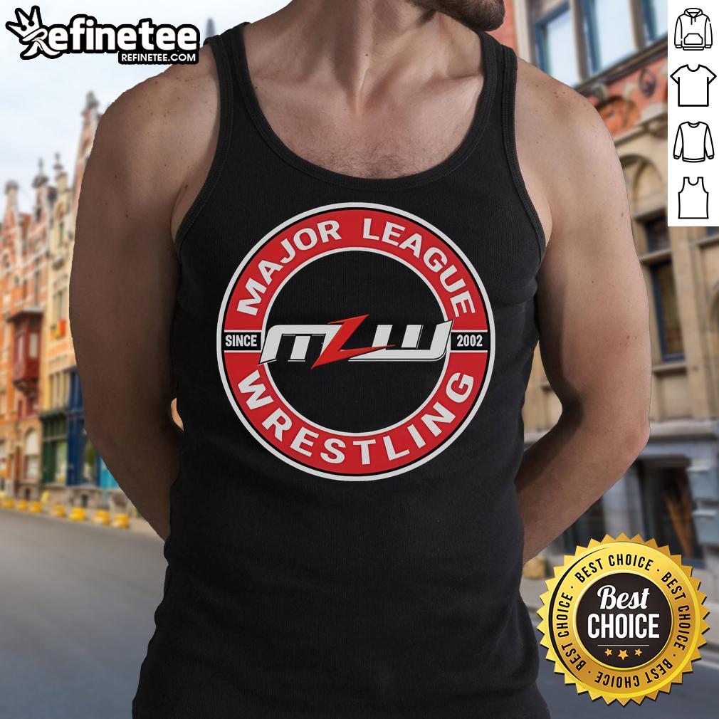 Official Major League Wrestling Since 2002 tank top in black, showcasing a bold logo for wrestling fans and enthusiasts.