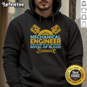 Official Mechanical Engineer hoodie featuring 'The Father of All Branches' design, perfect for engineering enthusiasts.