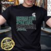 Alt Text: Official Michigan State Spartans Basketball T-shirt featuring state text logo overlay design for fans and athletes.