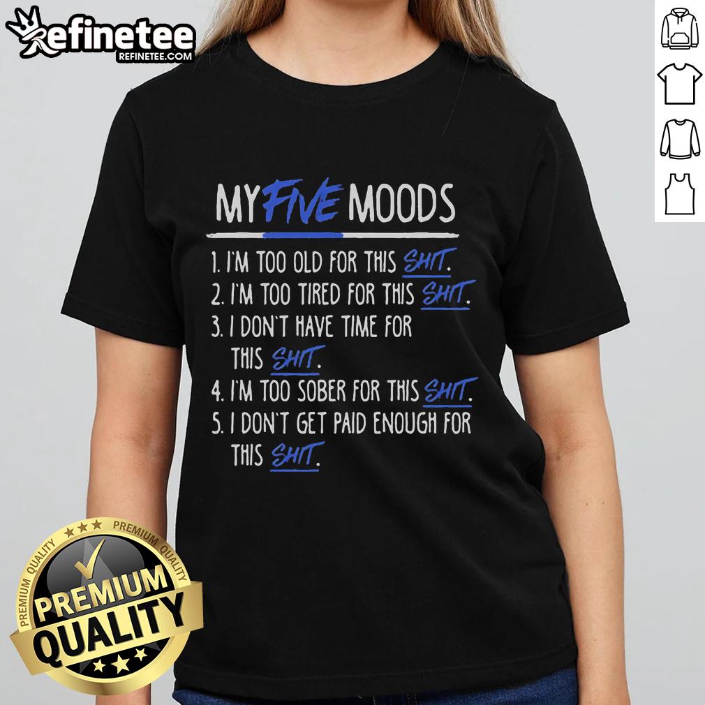 Official My Five Moods Ladies Tee featuring vibrant colors and stylish design for casual wear.