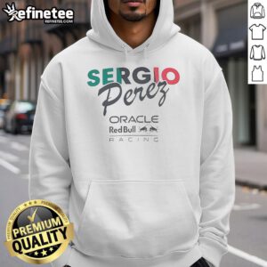 Official Oracle Red Bull Racing Junior Sergio Perez Flag Hoodie featuring vibrant team colors and logo design.