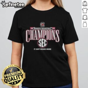 Alt Text: Official South Carolina 2025 Women's Basketball Champions ladies tee featuring team colors and logo design.