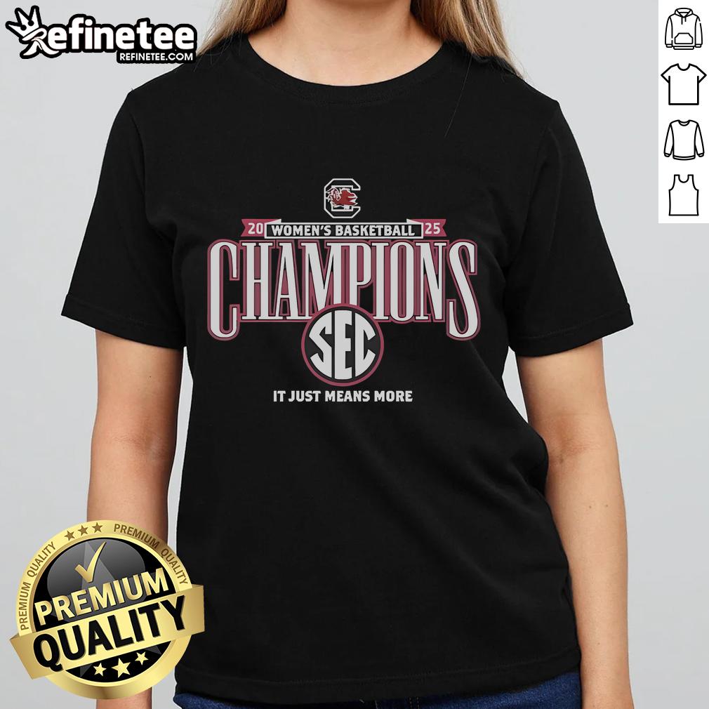 Alt Text: Official South Carolina 2025 Women's Basketball Champions ladies tee featuring team colors and logo design.