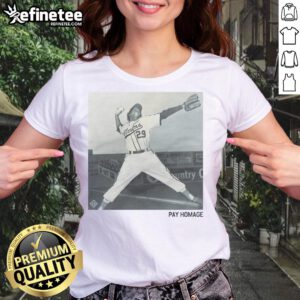 Official Toni Stone Pay Homage Ladies Tee featuring a stylish design celebrating the legacy of Toni Stone.