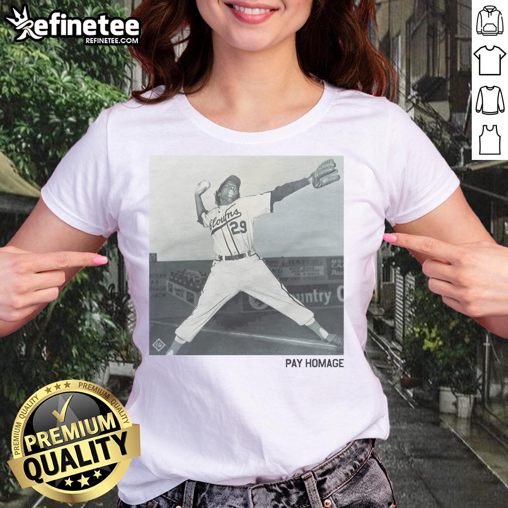 Official Toni Stone Pay Homage Ladies Tee featuring a stylish design celebrating the legacy of Toni Stone.