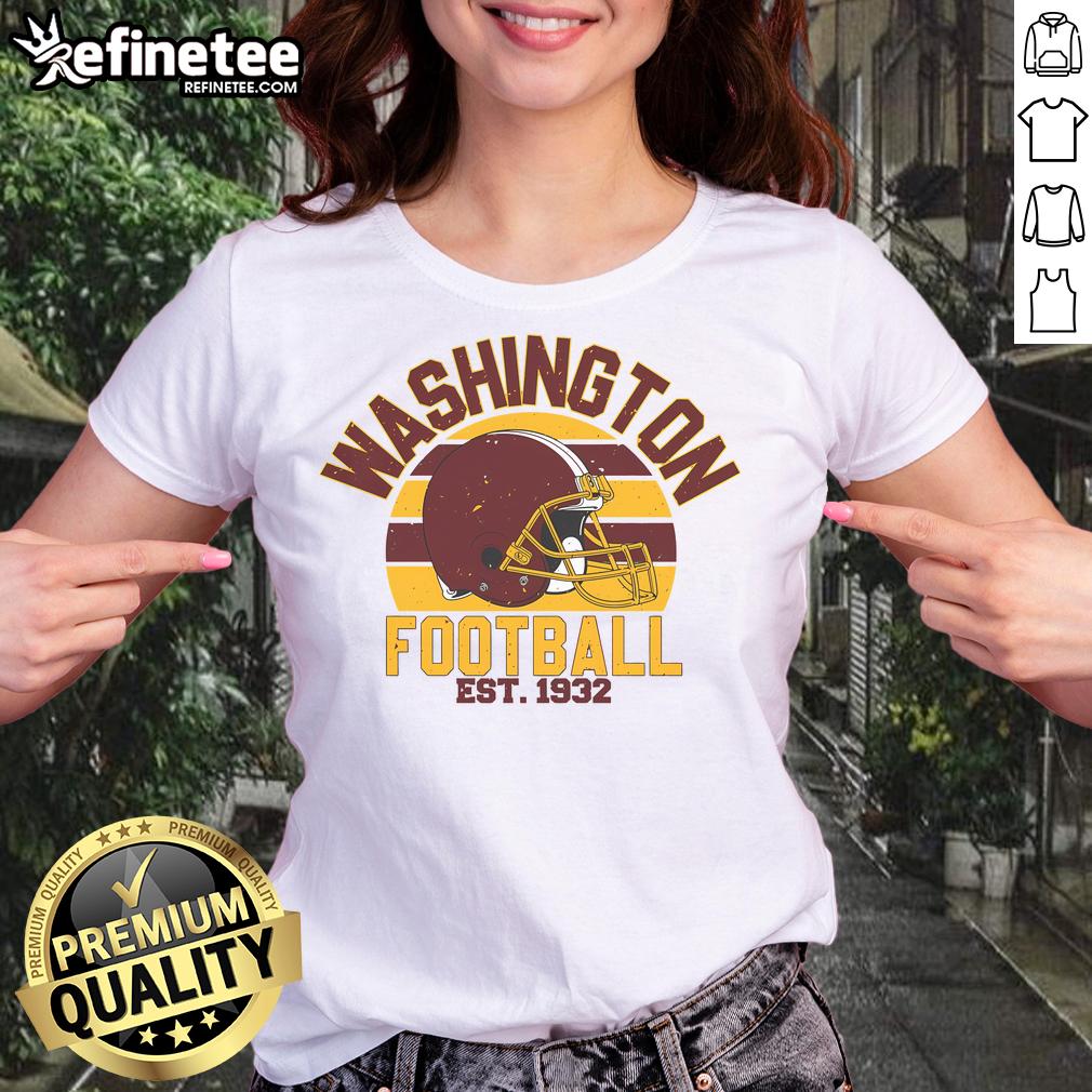 Official Washington Football Est 1932 ladies tee featuring team colors and logo, perfect for fans and stylish wear.