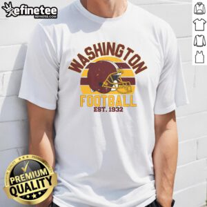 Alt Text: Official Washington Football Est 1932 T-Shirt featuring vintage design and team logo, perfect for fans and collectors.