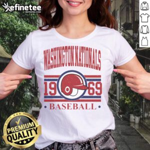 Original Washington Nationals baseball team 1969 ladies tee showcasing vintage design and team spirit.