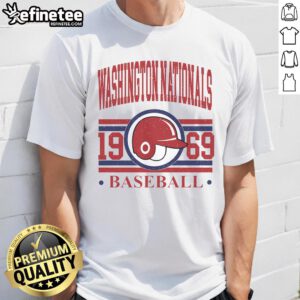 Original Washington Nationals Baseball Team 1969 T-Shirt featuring vintage design and team logo in vibrant colors.