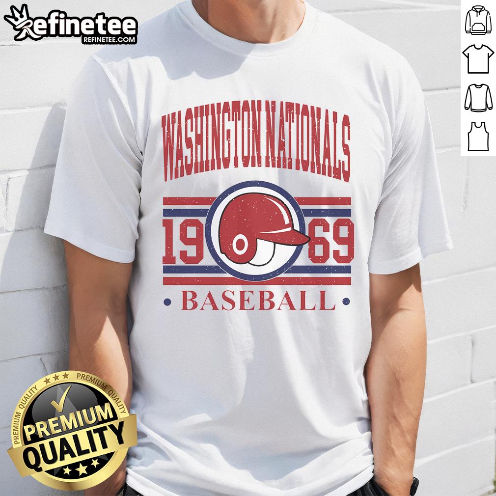 Original Washington Nationals Baseball Team 1969 T-Shirt featuring vintage design and team logo in vibrant colors.