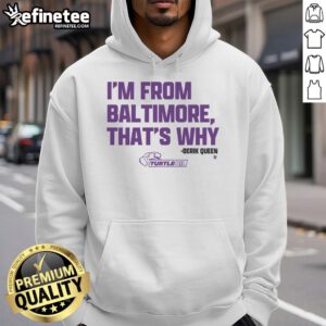 Premium Derik Queen I'm From Baltimore purple hoodie showcased on a mannequin, perfect for stylish urban wear.