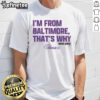 Premium Derik Queen I'M From Baltimore purple T-shirt featuring bold graphic design, perfect for stylish fans of Baltimore.