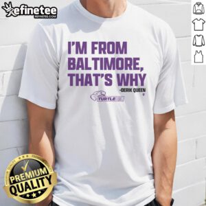Premium Derik Queen I'M From Baltimore purple T-shirt featuring bold graphic design, perfect for stylish fans of Baltimore.