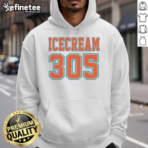 Premium Miami Ice Cream 305 Yard Line Hoodie showcasing vibrant colors, cozy design, perfect for fans and fashion lovers.