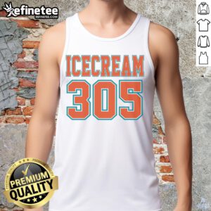 Premium Miami Ice Cream 305 Yard Line Tank Top featuring vibrant design, perfect for summer outings and casual wear.