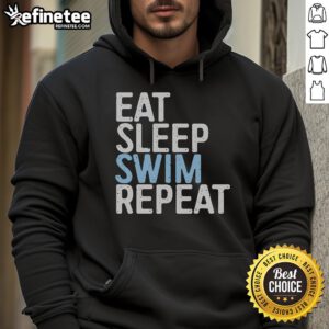 Good Eat Sleep Swim Repeat Swimmer Hoodie in vibrant colors, perfect for swim enthusiasts and casual wear.