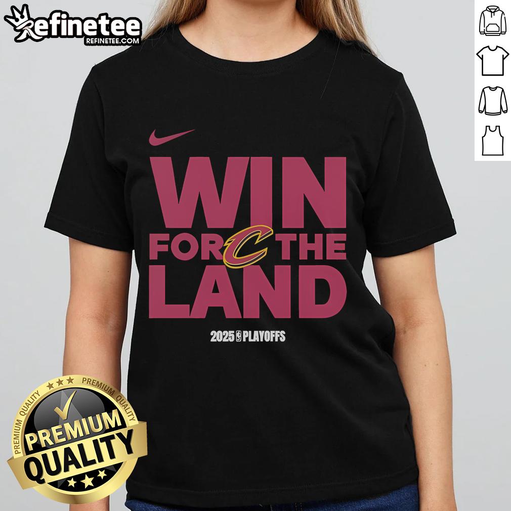 Cleveland Cavaliers logo on a stylish ladies tee celebrating a good NBA playoffs win in 2025.