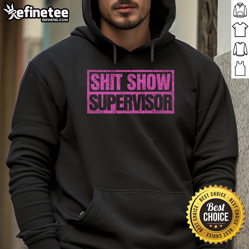Classic vintage retro hoodie featuring 'Good Shit Show Supervisor' design, perfect for casual wear and unique style.