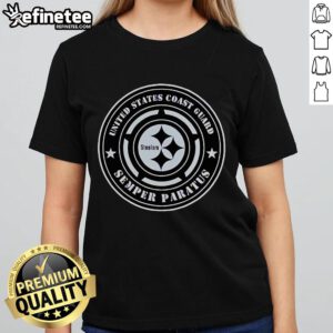 Good Steelers United States Coast Guard Military Appreciation Night Ladies Tee showcasing team spirit and support for veterans.