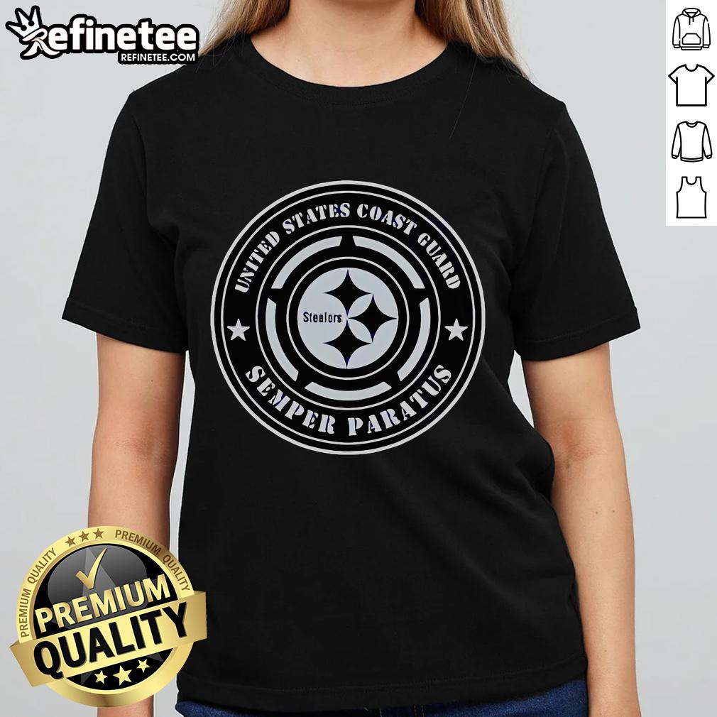 Good Steelers United States Coast Guard Military Appreciation Night Ladies Tee showcasing team spirit and support for veterans.