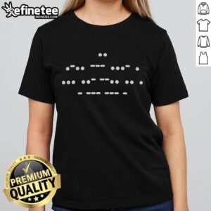 Good Suzie Toot Morse Code design on a dark mode ladies tee, showcasing a stylish and unique graphic shirt for women.