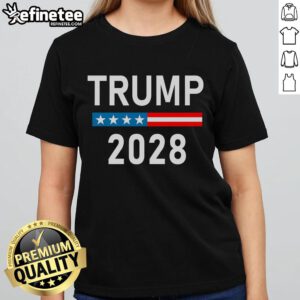 Good Trump 2028 Ladies Tee featuring a stylish design for supporters of Trump's 2028 campaign, perfect for casual wear.