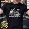Hot Fight Oligarchy T-Shirt featuring Bernie Sanders and AOC, promoting freedom and anti-Trump message.