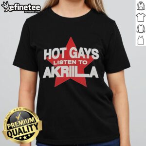 Hot Gays enjoying music by Akriila while wearing Niceto Ladies Tee, showcasing vibrant LGBTQ+ culture and style.