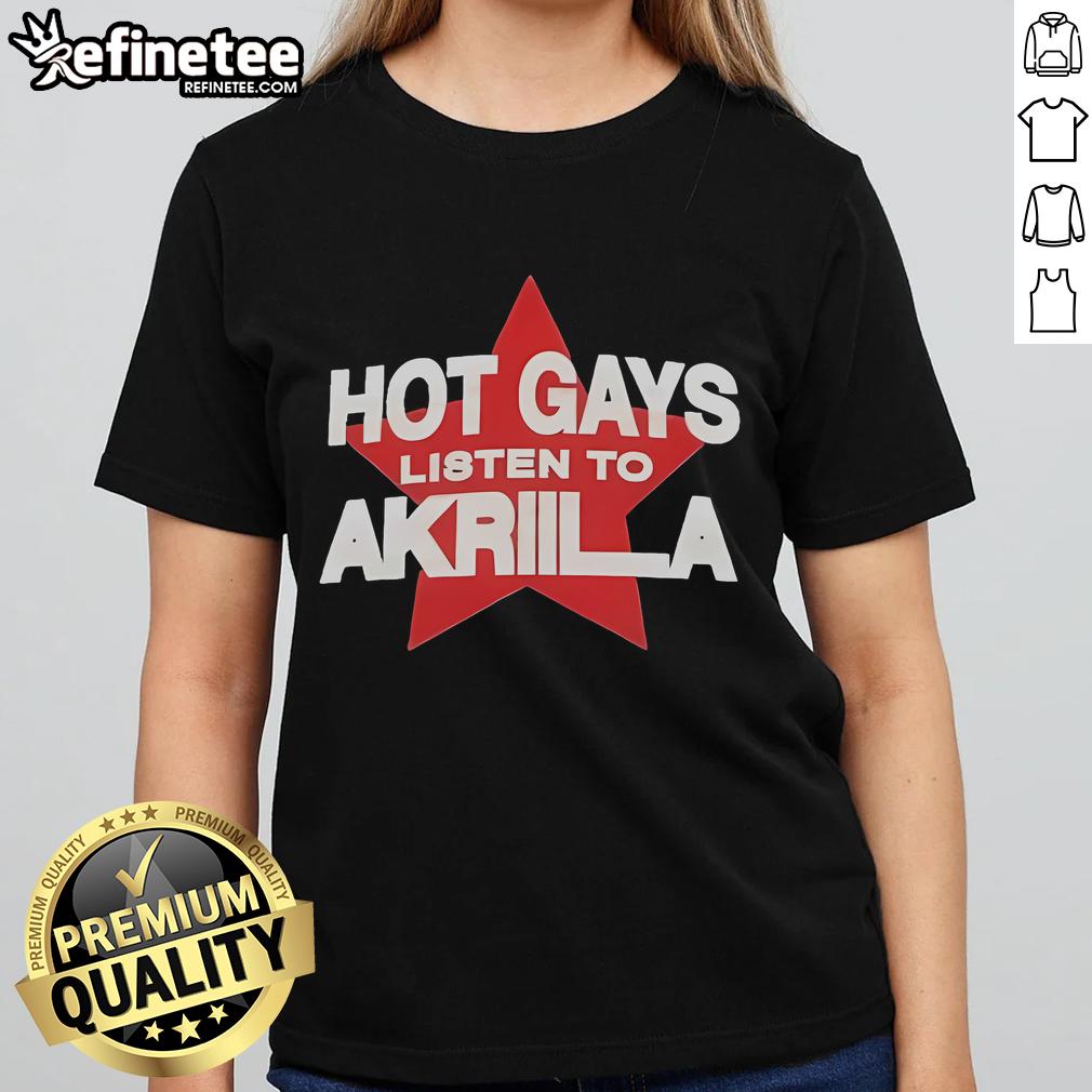 Hot Gays enjoying music by Akriila while wearing Niceto Ladies Tee, showcasing vibrant LGBTQ+ culture and style.
