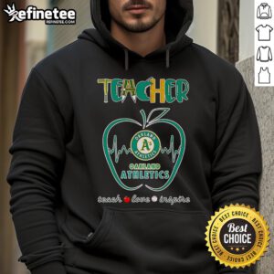 Nice Apple Teacher I'll Be There For You Oakland Athletics Hoodie featuring a vibrant apple design and team logo.