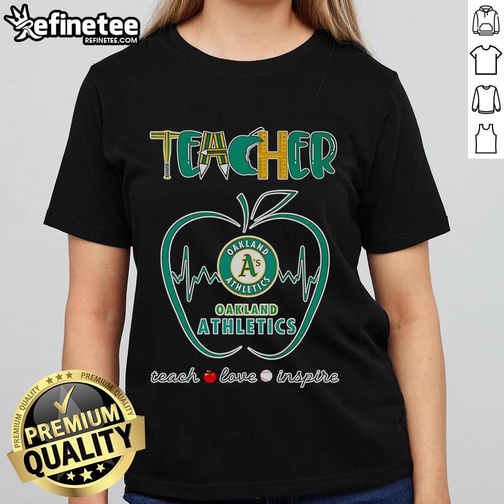 Nice Apple Teacher I'll Be There For You Oakland Athletics Ladies Tee featuring a stylish design for fans and educators.