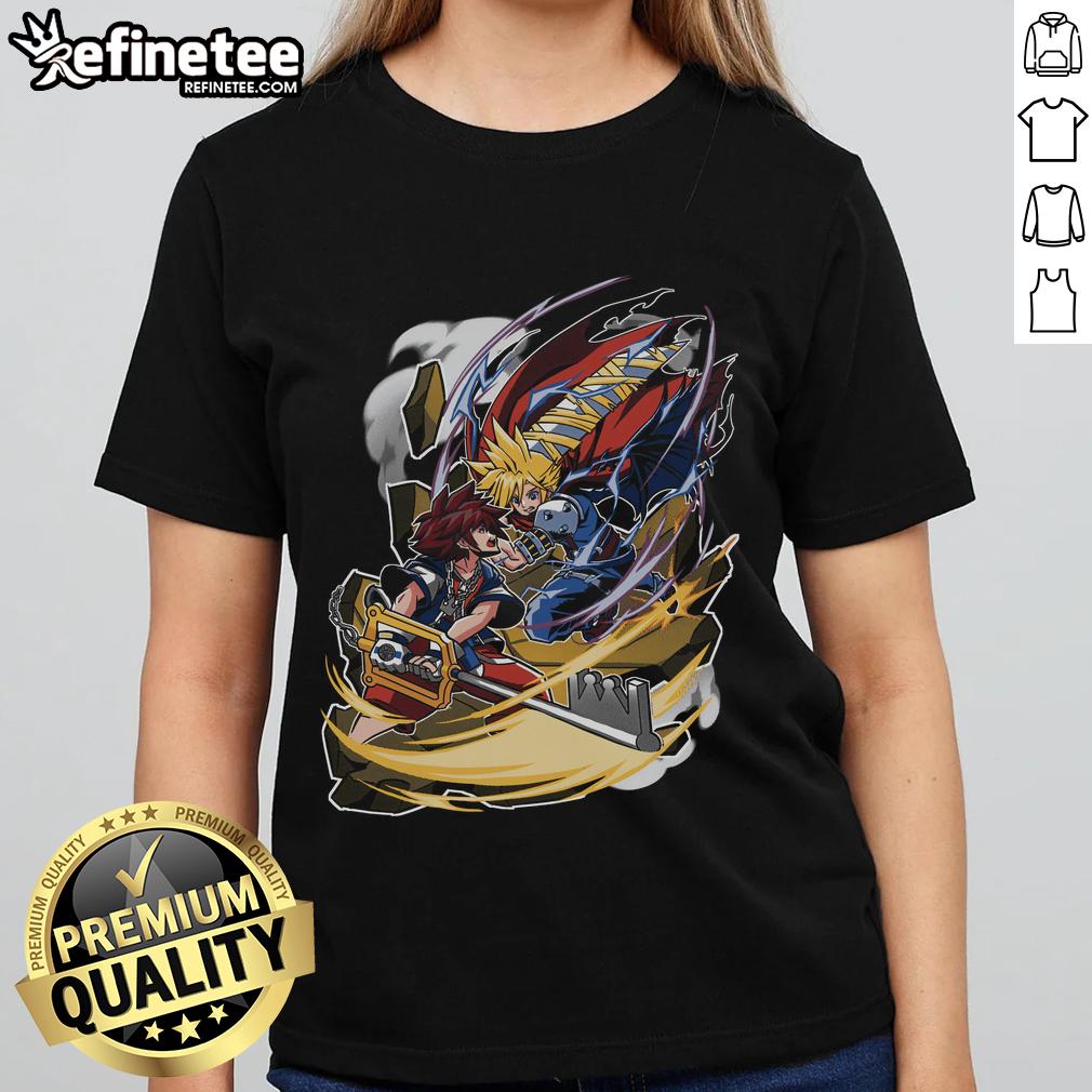 Nice Are You Not Entertained Final Fantasy Ladies Tee featuring vibrant graphics and stylish design for gamers.