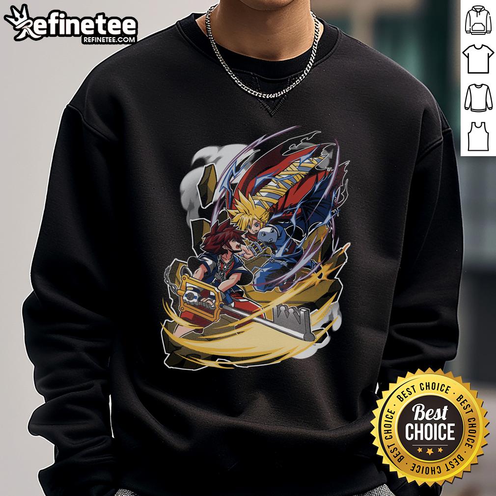 Cozy 'Nice Are You Not Entertained' Final Fantasy sweatshirt featuring vibrant graphics and comfortable fit.