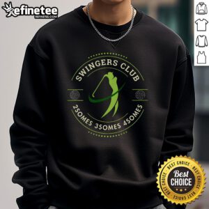 Funny adult humor sweatshirt featuring a golf swing design for golf enthusiasts and club members.