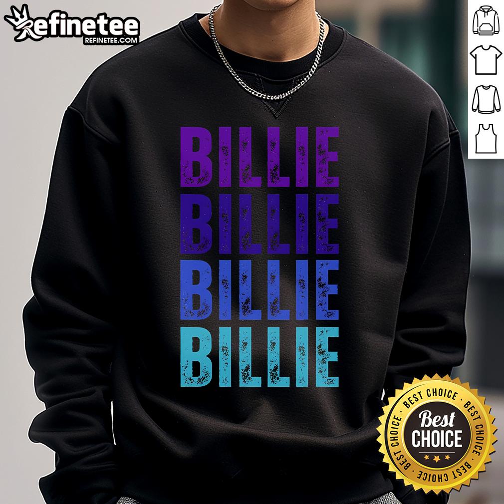 Cozy 'Nice Billie' sweatshirt featuring 'I Love Billie' design, perfect for fans of Billie Eilish and stylish casual wear.