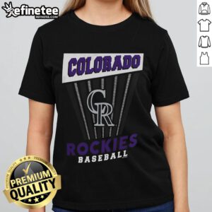 Nice Colorado Rockies Baseball Starter Ladies Tee featuring vibrant team colors and stylish design for fans.