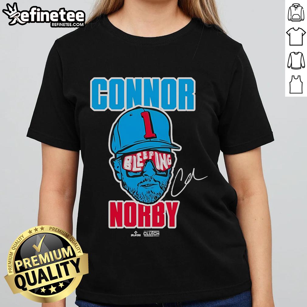 Nice Connor Bleeping Norby Ladies Tee featuring a stylish design, perfect for casual wear and fan apparel.