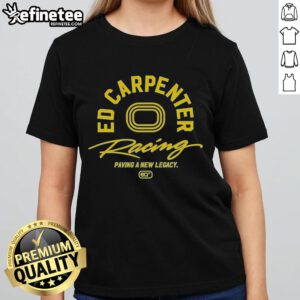 Nice Ed Carpenter Racing Legacy Retro Ladies Tee showcasing a stylish design for racing fans and fashion enthusiasts.