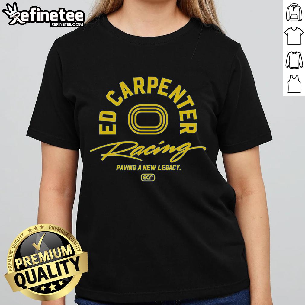 Nice Ed Carpenter Racing Legacy Retro Ladies Tee showcasing a stylish design for racing fans and fashion enthusiasts.