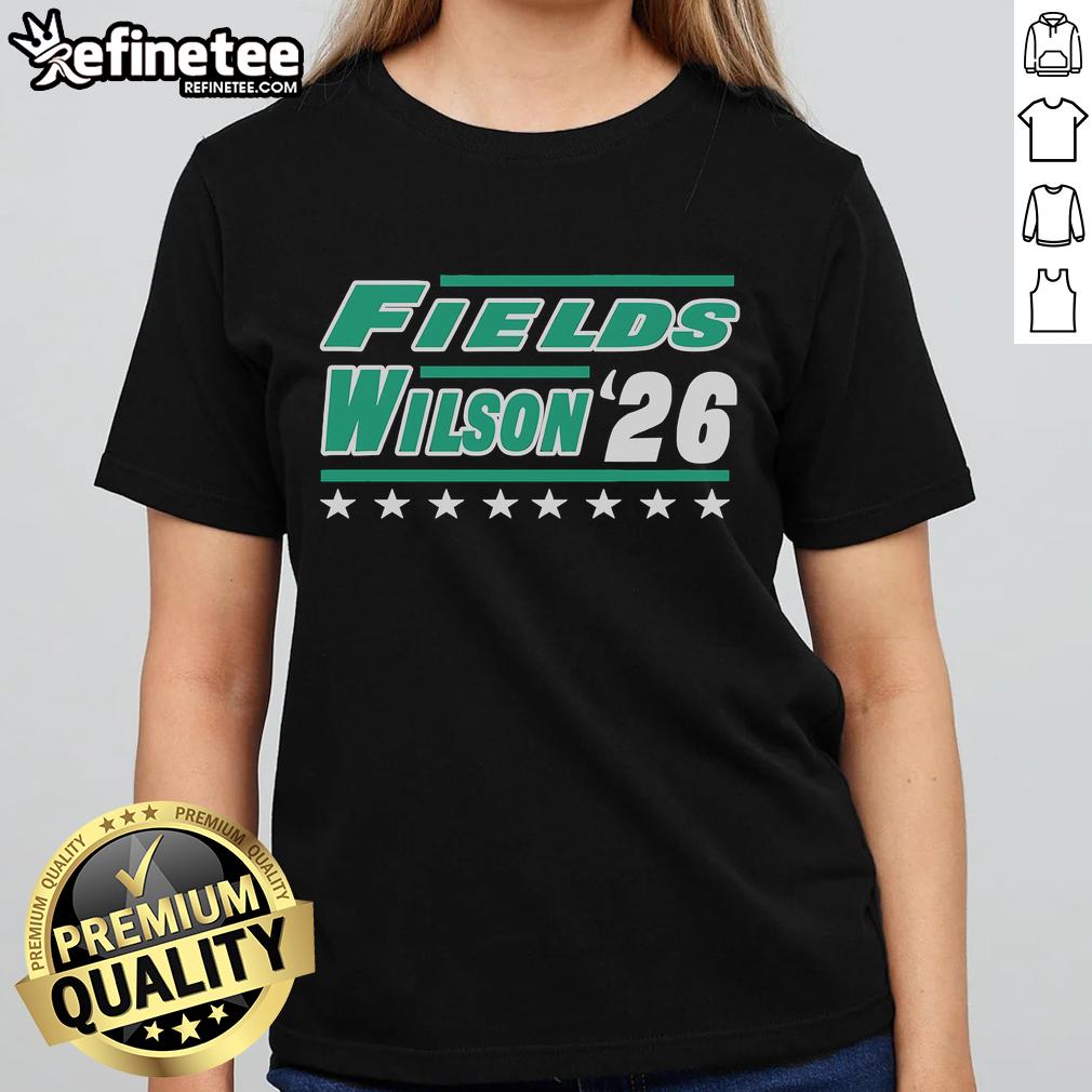 Garrett Wilson 2026 New York Ladies Tee displayed in a scenic field, showcasing stylish design and vibrant colors.