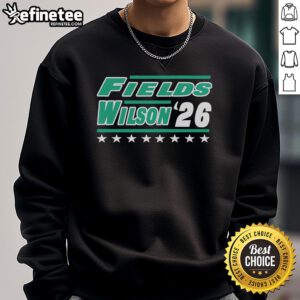 Garrett Wilson 2026 New York sweatshirt in a scenic field, showcasing stylish sportswear and team spirit.
