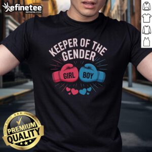 Nice Gender Reveal Party Keeper Of The Gender Boxing T-Shirt featuring playful graphics for a fun celebration.