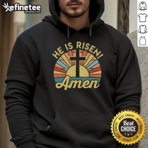 Nice He Is Risen Amen Christian Easter Hoodie featuring vibrant design celebrating Easter faith and joy.