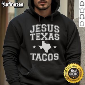 Vintage Texas hoodie featuring Nice Jesus tacos and a longhorn design, perfect for proud Texans and taco lovers.